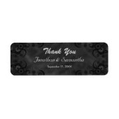 Black Chalkbaord Floral Small Wedding Favor Labels (Voorkant)