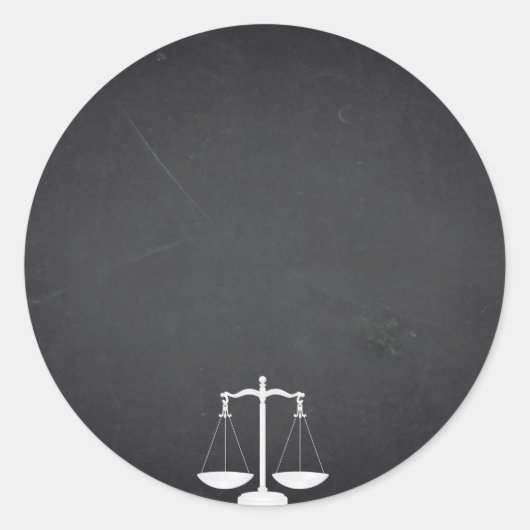Black Chalkboard Attorney Law Customize Text Ronde Sticker (Voorkant)