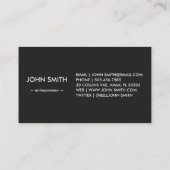 Black Chalkboard Cool Rustic  Visitekaartje (Achterkant)