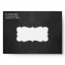Black Chalkboard Dandelion Wedding Enveloppen