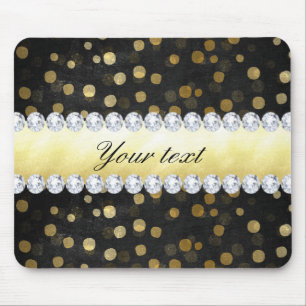 Black Chalkboard Gold Confetti Diamonds Muismat