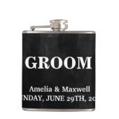 Black Chalkboard Groomsman Heupfles (Voorkant)