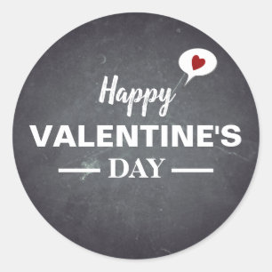 Black Chalkboard Happy Valentines Day Ronde Sticker
