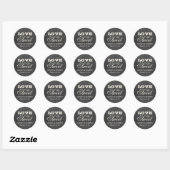  Black Chalkboard Love is Sweet Wedding Ronde Sticker (Vel)