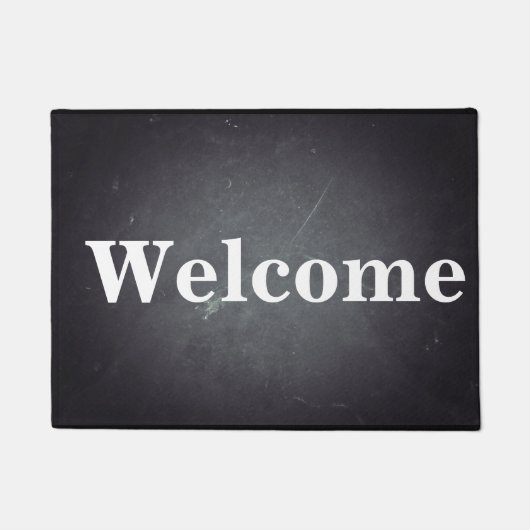 Black Chalkboard Modern Welcome Persoonlijk Deurmat (Voorkant)