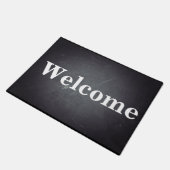 Black Chalkboard Modern Welcome Persoonlijk Deurmat (Schuin)