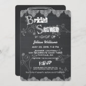 Black Chalkboard Rustic Kaart (Voorkant / Achterkant)