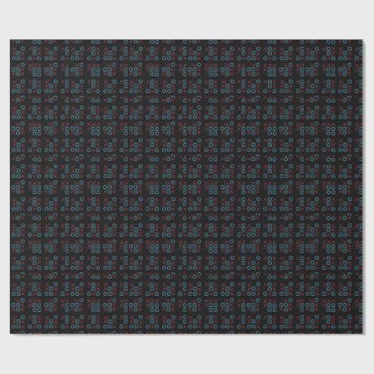 Black Chalkboard Tic Tac Toe X en O's Game Cadeaupapier (Vlak)