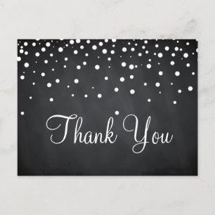 Black Chalkboard Trendy Gold Glitter Hartelijk dan Briefkaart