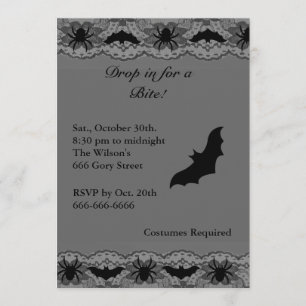 Black Chandelier en Bats Halloween Invitation Kaart