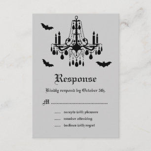 Black Chandelier en Damask RSVP Kaartje