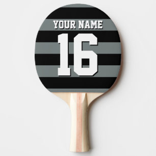 Black Charcoal Team Jersey Preppy Stripe Tafeltennisbatje