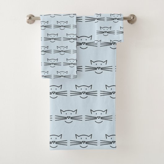 Black Chat Face Outline Design Ensemble de serviet (En situation)