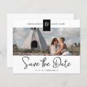 Black Cheap Custom Photo Instant Engaged Couple (Voorkant / Achterkant)