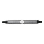 Black Check Buffalo Plaid Pattern Business Logo Zwarte Inkt Pen (Voorkant)