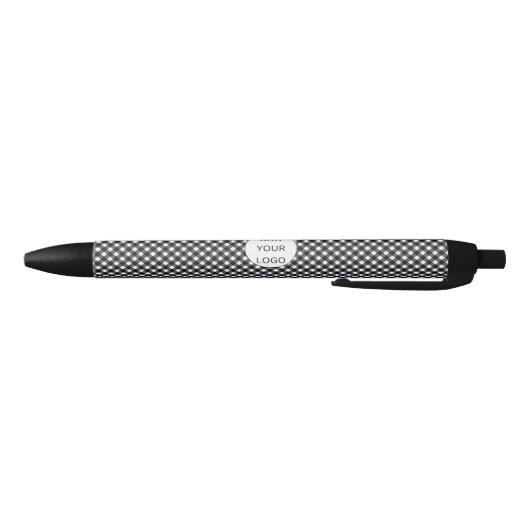 Black Check Buffalo Plaid Pattern Business Logo Zwarte Inkt Pen (Bodem)