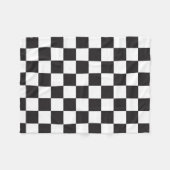 Black Checker Pattern Fleece Deken (Voorkant (Horizontaal))