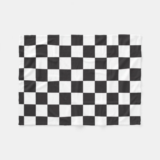 Black Checker Pattern Fleece Deken (Voorkant (Horizontaal))