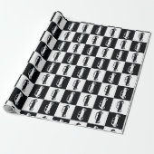 Black Checkerboard Mini Cooper Cadeaupapier (Uitgerold)