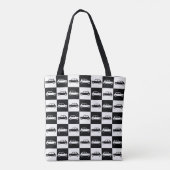 Black Checkerboard Mini Cooper Canvas tas (Achterkant)