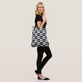 Black Checkerboard Mini Cooper Canvas tas (Op model)
