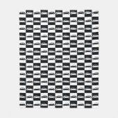 Black Checkerboard Mini Cooper Fleece Deken (Voorkant)