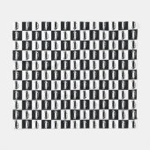Black Checkerboard Mini Cooper Fleece Deken (Voorkant (Horizontaal))