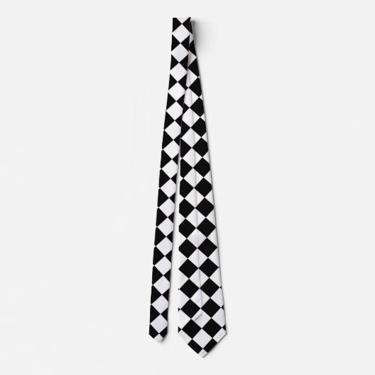 Black Checkered Racing Pattern-snelwegcontroleurs Stropdas (Achterkant)