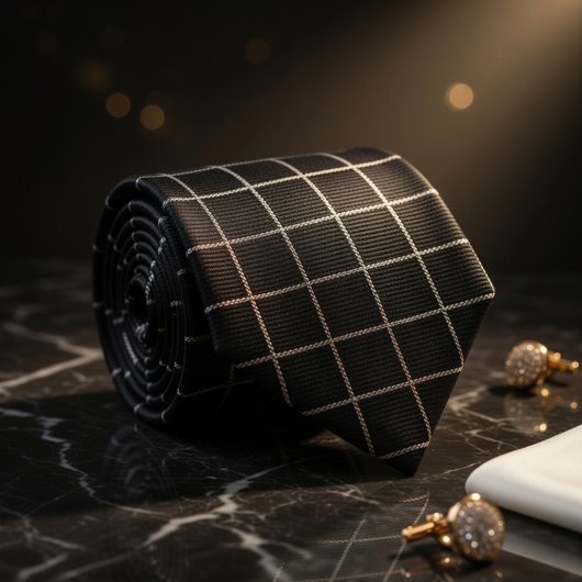 Black Checkered  Stropdas