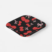 Black Cherries Pink Bow Coquette Verjaardagsfeestj Papieren Bordje (Gebogen)