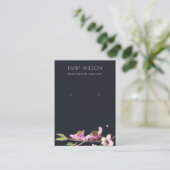 BLACK CHERRY BLOSSOM FLORAL EARRING DISPLAY LOGO VISITEKAARTJE (Staand voorkant)