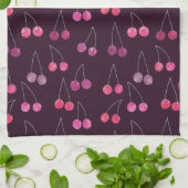 Black Cherry Waterverf Pattern Theedoek (Gevouwen)