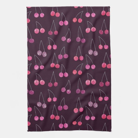 Black Cherry Waterverf Pattern Theedoek (Verticaal)