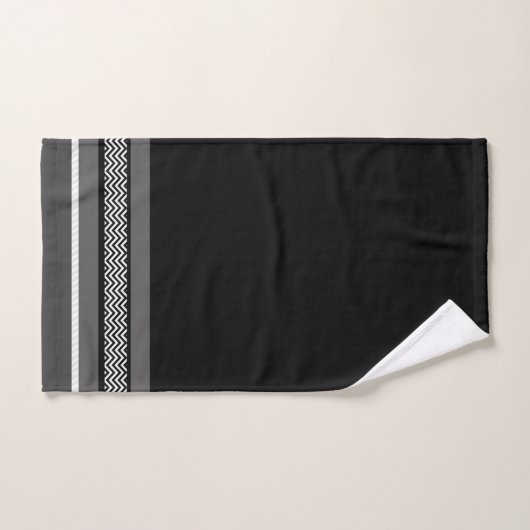 Black Chevron Band Bad Handdoek (Handdoek)