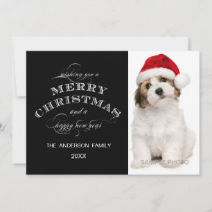 BLACK CHEVRON CHRISTMAS FOTO-KAART FEESTDAGENKAART
