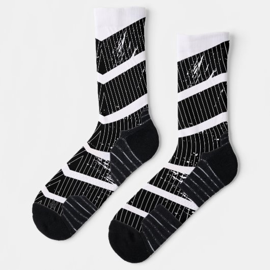 Black Chevron Pattern Sokken (Links)