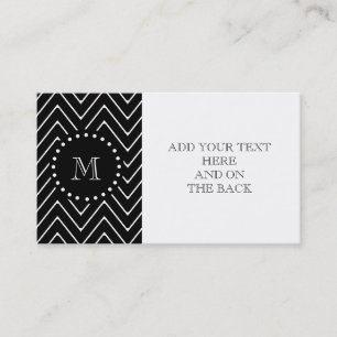 Black Chevron Pattern   Zwart monogram Visitekaartje
