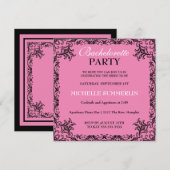 Black Chic Border Bachelorette Party Invitation (Devant / Derrière)