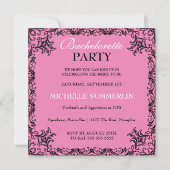Black Chic Border Bachelorette Party Invitation (Devant)