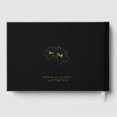 Black | Chic Monogram Mariage livre d'hôtes (Verso)