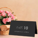 Black Chic Monogram Nom du client Mariage Carte Pl<br><div class="desc">Aidez vos invités à trouver leur table de mariage avec ces cartes de lieux élégantes,  avec monogramme élégant et détails modifiables. Customisez facilement en cliquant sur l'option "personnaliser".</div>