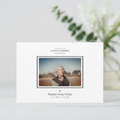 Black Chic Sophisticated Minimalist Photo Funeral (Staand voorkant)