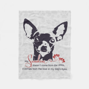 Black Chihuahua Dog My Sunshine Fleece Deken