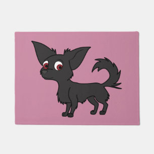 Black Chihuahua met Long Hair Deurmat