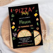 Black Chili Pizza Invitations Anniversaire