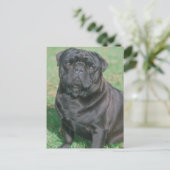 Black Chinese Pug Briefkaart (Staand voorkant)