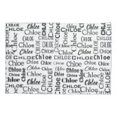 Black CHLOE naam op wit Kussensloop (Achterkant-Links)