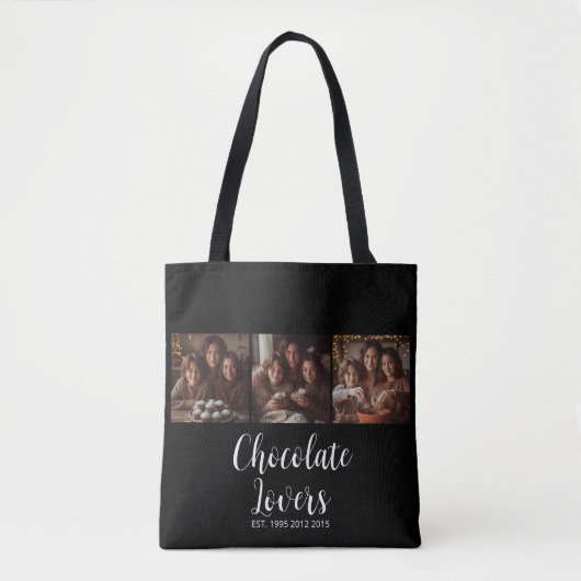 Black Chocolate Lovers Established 3 Photo Script Draagtas (Voorkant)