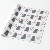 Black Chow en Snowman Cadeaupapier (Uitgerold)