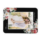 Black Christmas Elegant Photo Magnet (Horizontal)